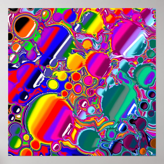 Rainbow Blast Abstract Art   Poster (Front)