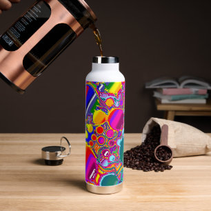 Rainbow Blast Abstract Art   Water Bottle