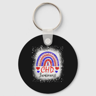 Rainbow Bleached Chd Congenital Heart Defect Aware Key Ring