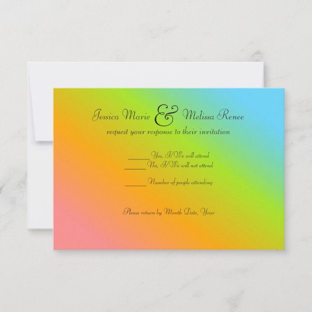 Rainbow Blend - RSVP Card (Front)