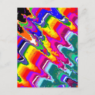 Rainbow Blip Abstract Digital Art Postcard