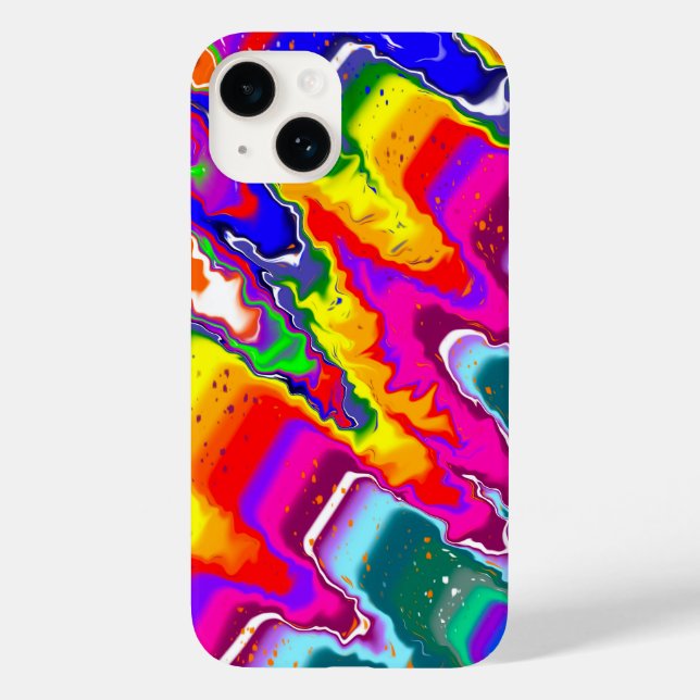 Rainbow Blip Colour Burst Fluid Art Case-Mate iPhone Case (Back)
