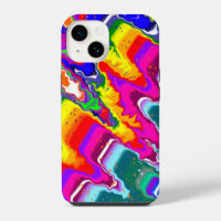 Rainbow Blip Colour Burst Fluid Art
