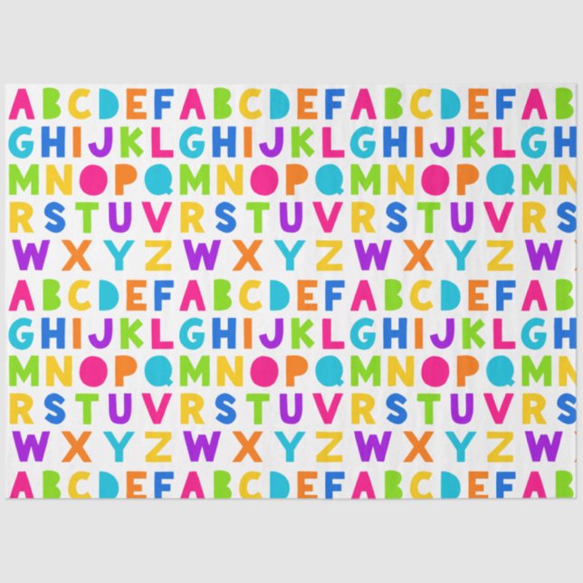 Rainbow Block Letter Alphabet Tissue Paper (Front)