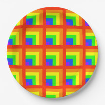 Rainbow Blocks Party Plates - set 2