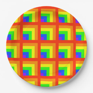 Rainbow Blocks Party Plates - set 2