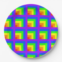 Rainbow Blocks Party Plates - set 3