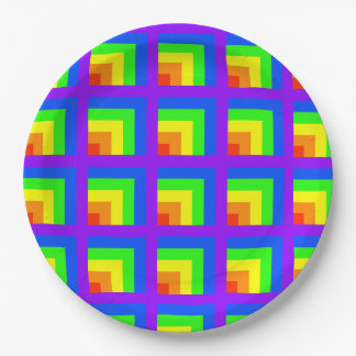 Rainbow Blocks Party Plates - set 3