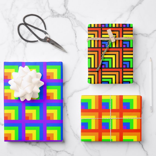 Rainbow Blocks Wrapping Paper Set (Creator Uploaded)