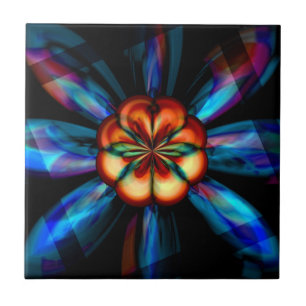 Rainbow Bloom Ceramic Tile