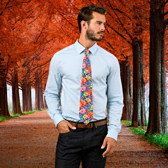 Rainbow Bloom Watercolor Tie (Creator Uploaded)