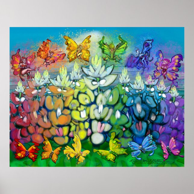 Rainbow Bluebonnets Poster (Front)