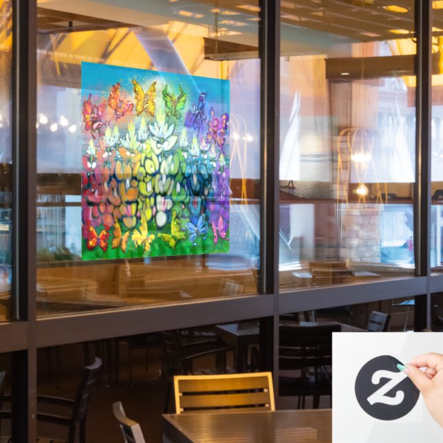 Rainbow Bluebonnets Window Cling (Restaurant Window)