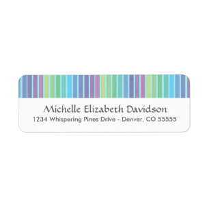 Rainbow Blues Personalised Return Address Labels