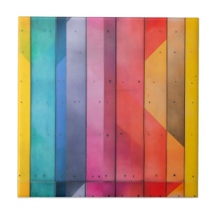 Rainbow Board Pattern Ceramic Tile