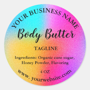 rainbow body butter classic round sticker