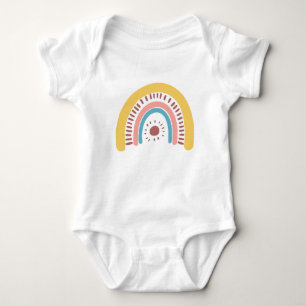 rainbow boho baby bodysuit