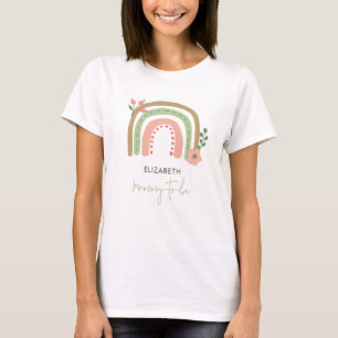 Rainbow Boho Baby Shower Mummy-to-be Custom T-Shirt