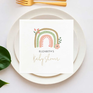 Rainbow Boho Baby Shower Muted Colours Earth Cute Napkin