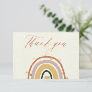 Rainbow Boho Baby Shower Thank You Card