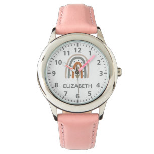 Rainbow boho brown beige grey white girl name watch