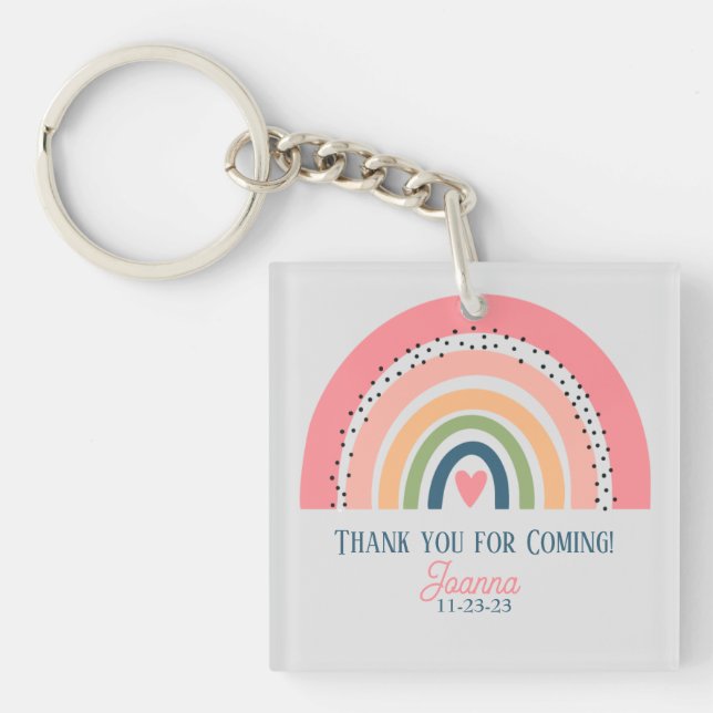 RAINBOW BOHO CHRISTIAN QUOTE THANK YOU KEY RING (Front)