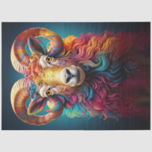 Rainbow Boho Ram Decoupage Tissue Paper