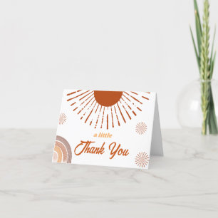 Rainbow Boho Ray Of Sunshine Baby Shower Thank You Card