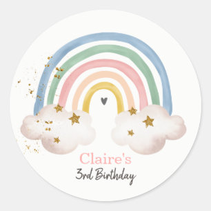 Rainbow Boho Sticker Pastel Rainbow Birthday