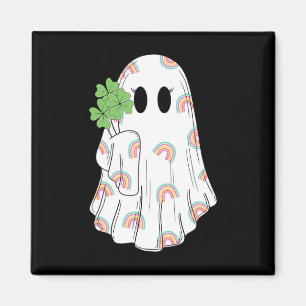 Rainbow Boo Shamrock Ghost St Patrick's Day Spooky Magnet