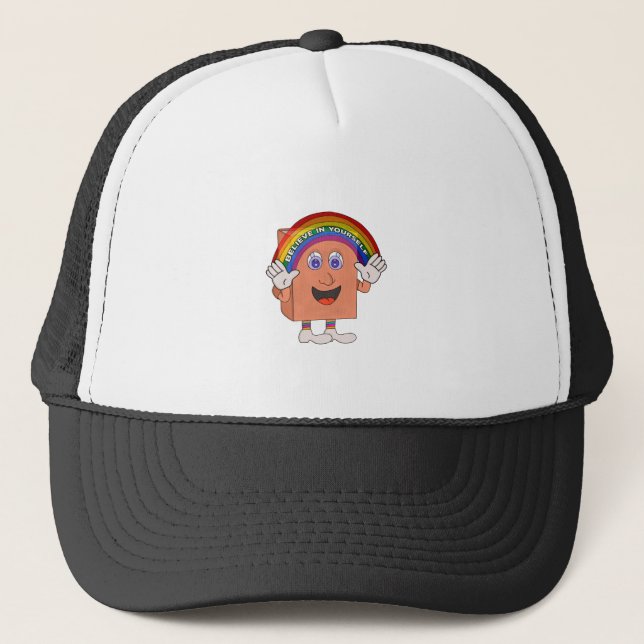 rainbow, book, read, reading, study, lgbt, lgbtq, trucker hat (Front)