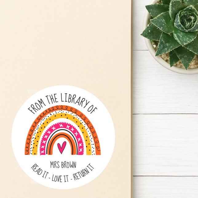 Rainbow Book stickers, Custom Teacher Stickers (Creator Uploaded)