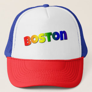 Rainbow Boston Font Trucker Hat