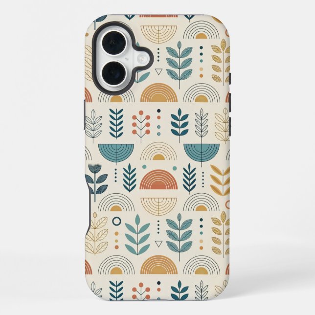 Rainbow Botanical Minimalist iPhone Case (Back)