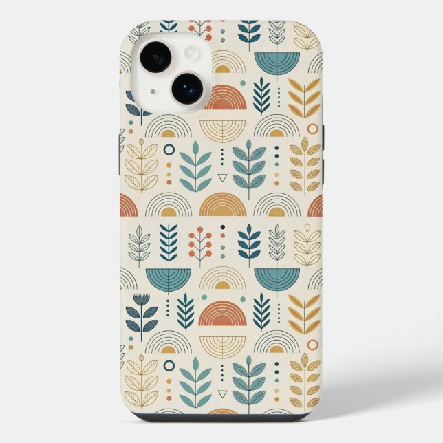 Rainbow Botanical Minimalist iPhone Case (Back)