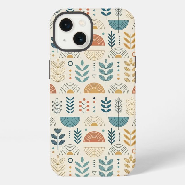 Rainbow Botanical Minimalist iPhone Case (Back)