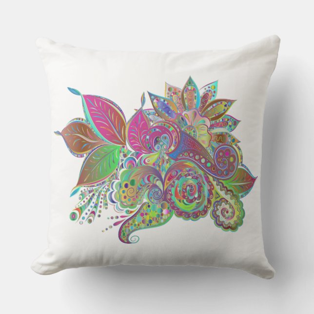 rainbow bouquet outdoor pillow (Front)