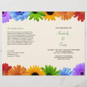 Rainbow Bouquet Wedding Program