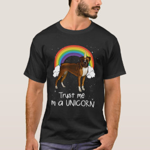 Rainbow Boxer Trust Me I m A Unicorn Dog T-Shirt
