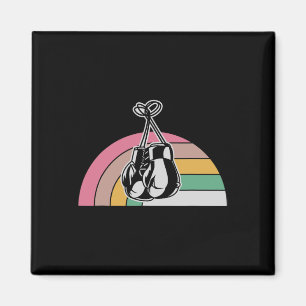 Rainbow Boxing Gloves Retro Style Design  Magnet