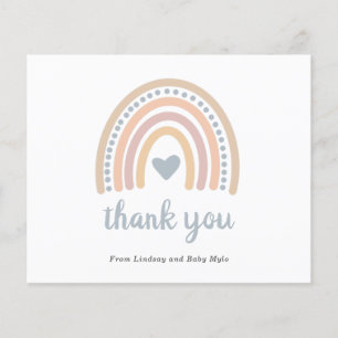 Rainbow Boy Budget Baby Shower Thank You Card