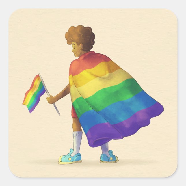 Rainbow Boy LGBT Sticker (Front)