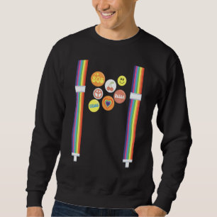 Rainbow Braces Lgbt 80s Suspenders Costume Sweatshirt