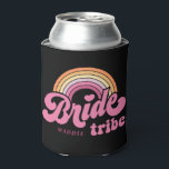 Rainbow Bride Tribe Retro Personalised Can Cooler<br><div class="desc">Rainbow Bride Tribe Retro Personalised Can Cooler</div>