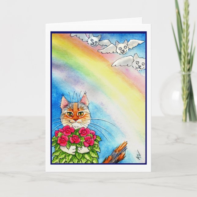 Rainbow Bridge and cats card (Front)