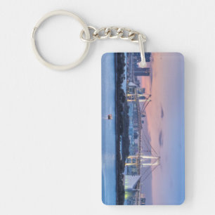Rainbow Bridge at twilight Key Ring