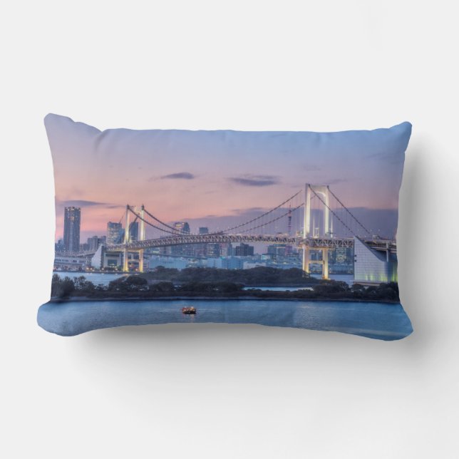 Rainbow Bridge at twilight Lumbar Cushion (Front)