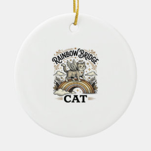 Rainbow Bridge Cat Cat Memorial Rainbow Bridge Vin Ceramic Ornament