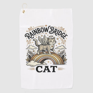Rainbow Bridge Cat Cat Memorial Rainbow Bridge Vin Golf Towel