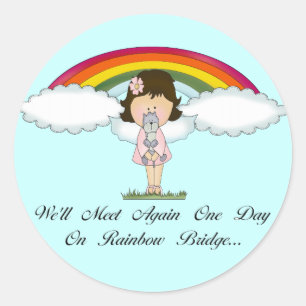 Rainbow Bridge (cat) Classic Round Sticker
